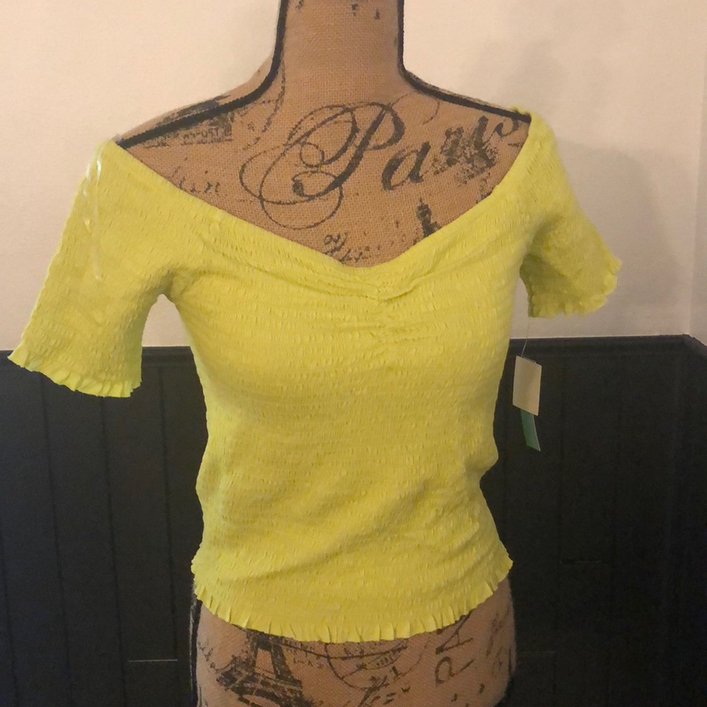 Abound smocked off shoulder crop top